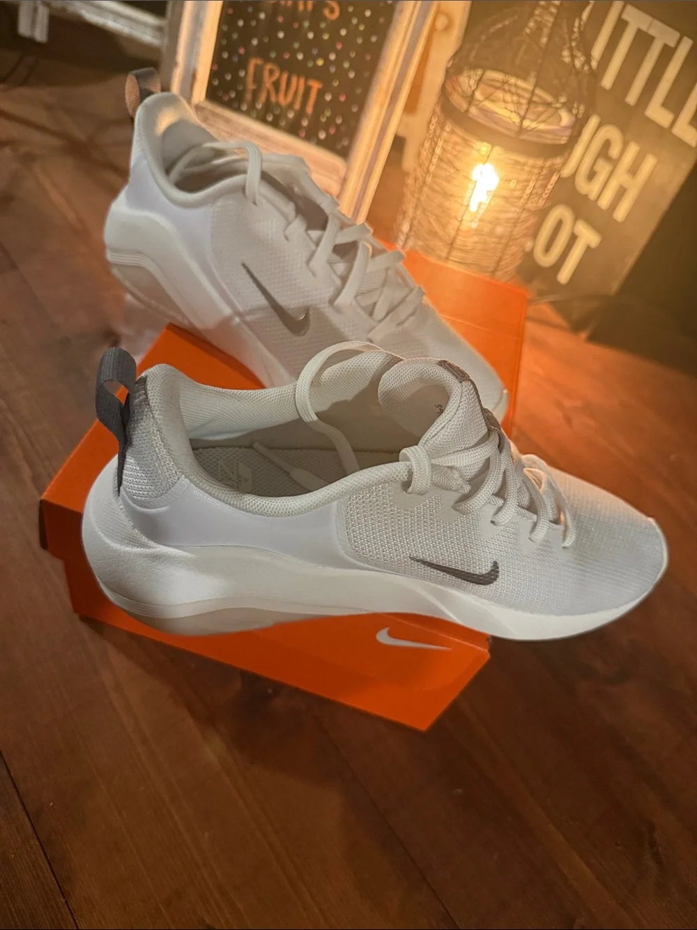 Nike Women's White and Gray Training Sneakers